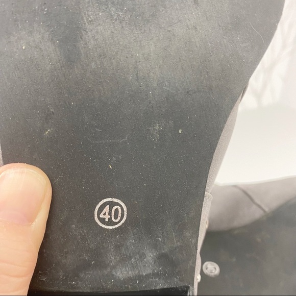 NAUGHTY MONKEY Gray Leather Grommet Strap Block Ankle Boot Bootie Size 40 - Picture 6 of 12